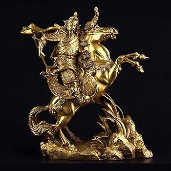 真鍮製  騎馬に乗った関羽   オブジェ 楽天市場】関羽の置物 銅製騎馬関羽（小） : 中国貿易CTC